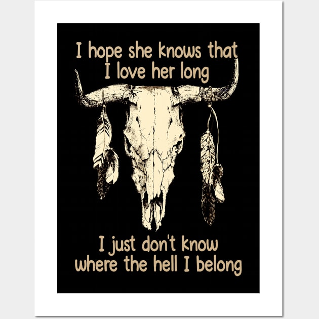 We're On The Borderline Dangerously Fine And Unforgiven Bull Skull Wall Art by KatelynnCold Brew